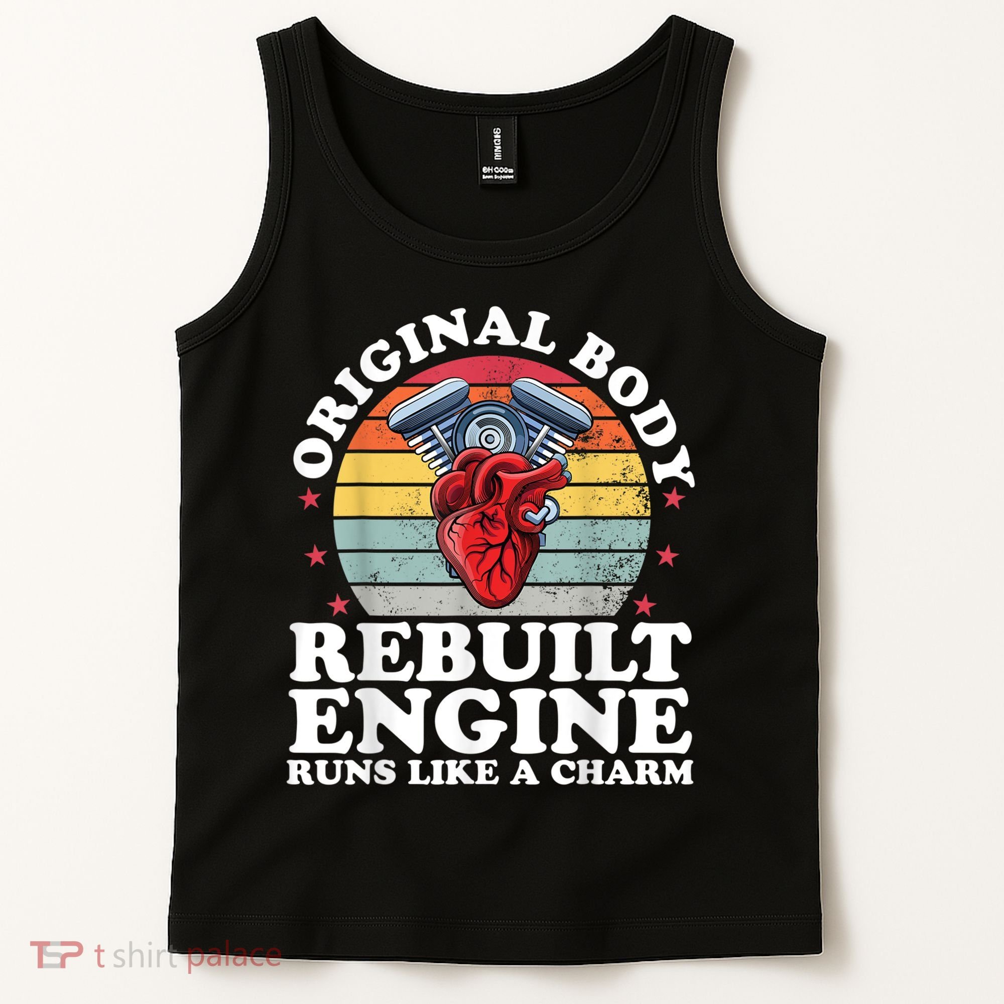 Rebuilt Engine Open Heart Surgery Recovery Survivor Men Gift Tank Top
