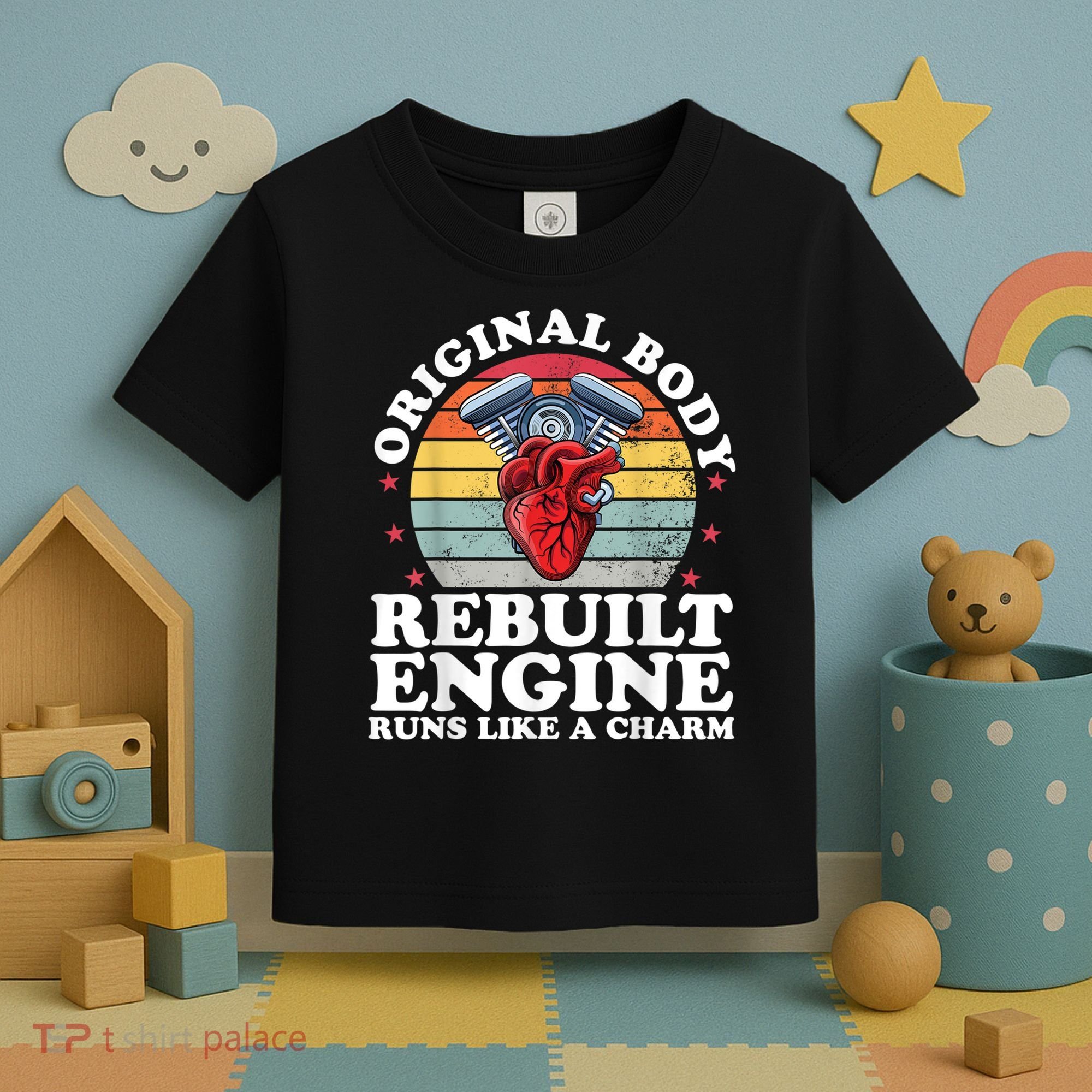 Rebuilt Engine Open Heart Surgery Recovery Survivor Men Gift Toddler T-Shirt