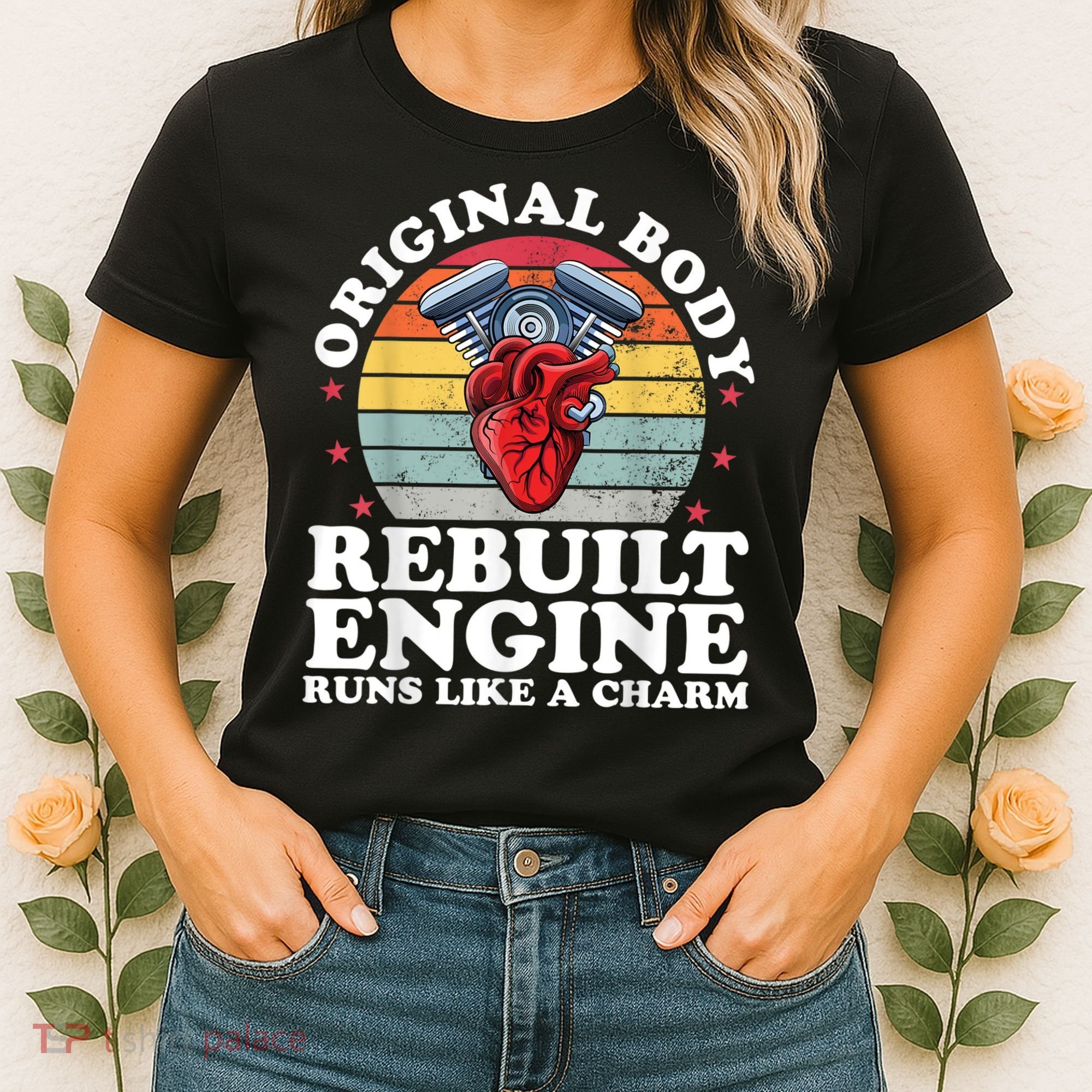 Rebuilt Engine Open Heart Surgery Recovery Survivor Men Gift Women's T-Shirt