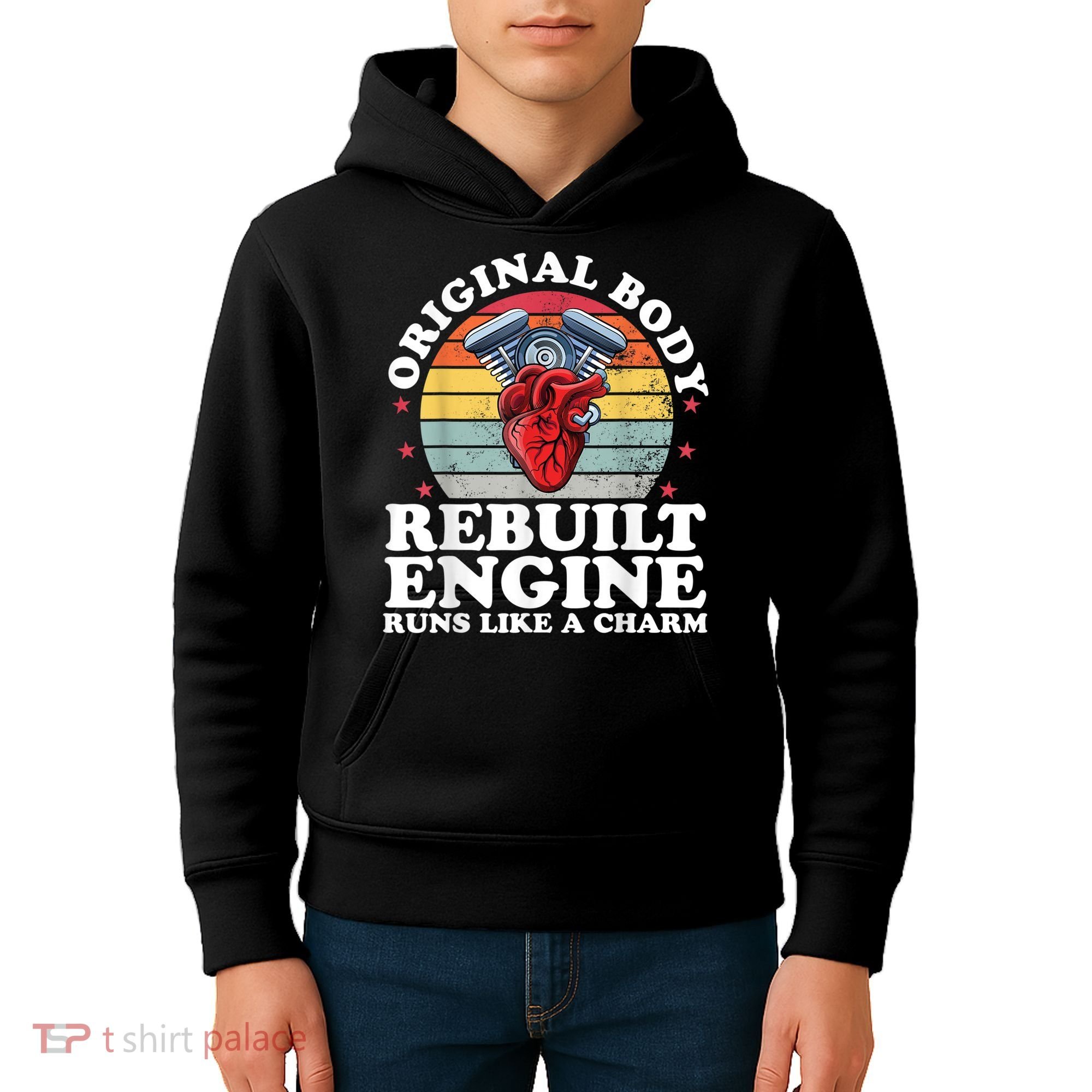Rebuilt Engine Open Heart Surgery Recovery Survivor Men Gift Kids Hoodie