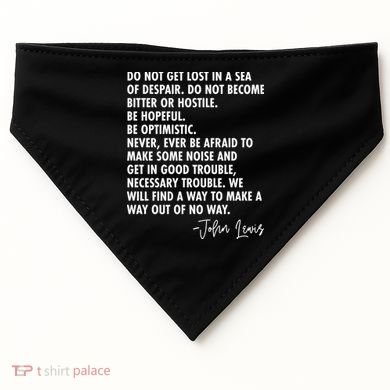 Rep John Lewis Quote RIP Tribute USA-Made Doggie Bandana