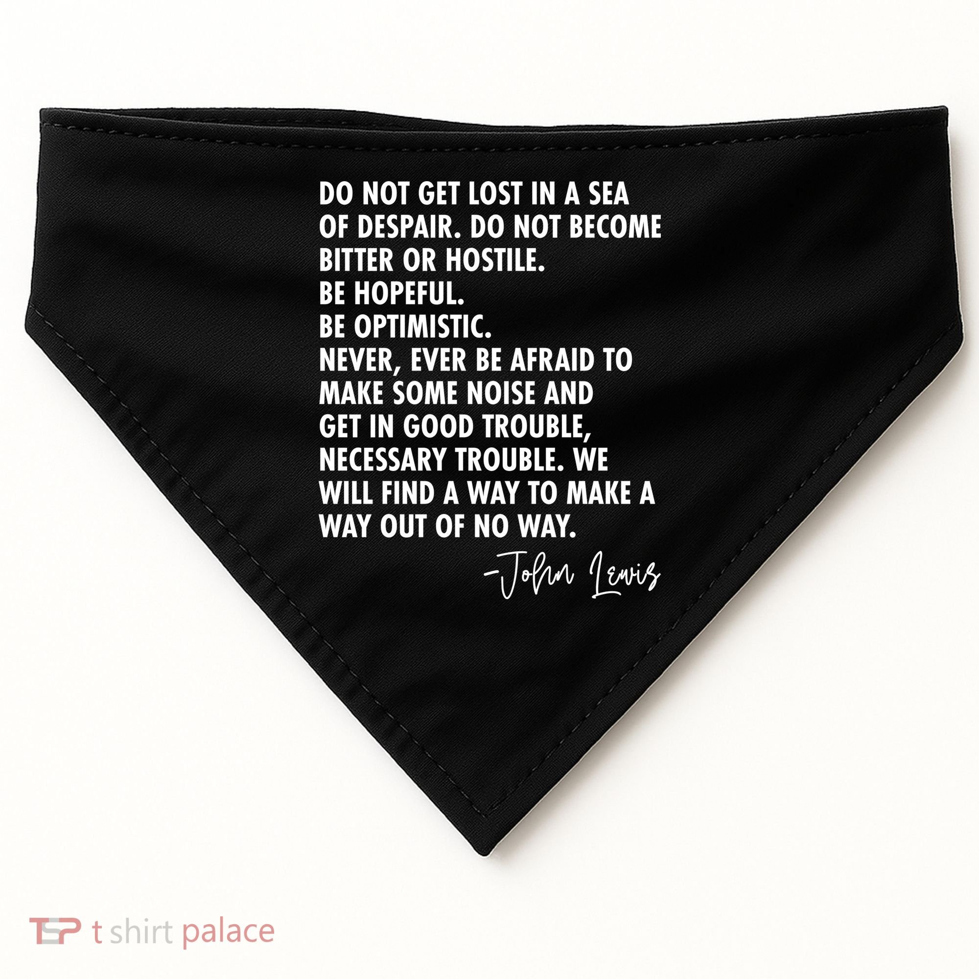 Rep John Lewis Quote RIP Tribute USA-Made Doggie Bandana