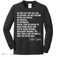 Rep John Lewis Quote RIP Tribute Kids Long Sleeve Shirt thumb 0