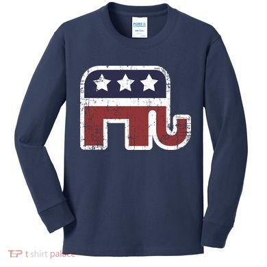 Republican Elephant Political Party Kids Long Sleeve Shirt