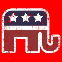 Republican Elephant Political Party Santa Hat thumb 1