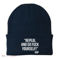 Repeal and Go Fuck Yourself GOP on Obama Care Beanie thumb 0