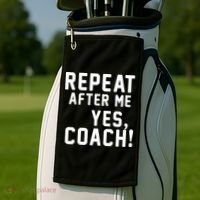 Repeat After Me Yes Coach Golf Towel thumb 2