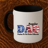 Republican Dad Just A Regular Dad Trying To Not Raise Liberals Coffee Mug thumb 2