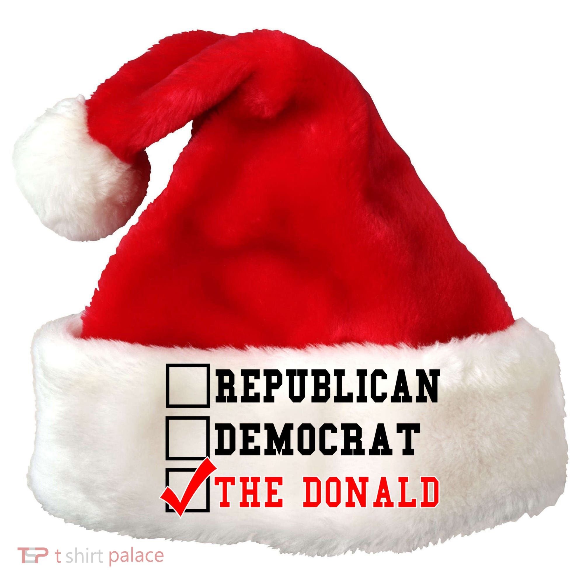 Republican Democrat Donald Trump Santa Hat