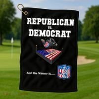 Republican Vs. Democrat Golf Towel thumb 1