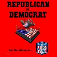 Republican Vs. Democrat Santa Hat thumb 1