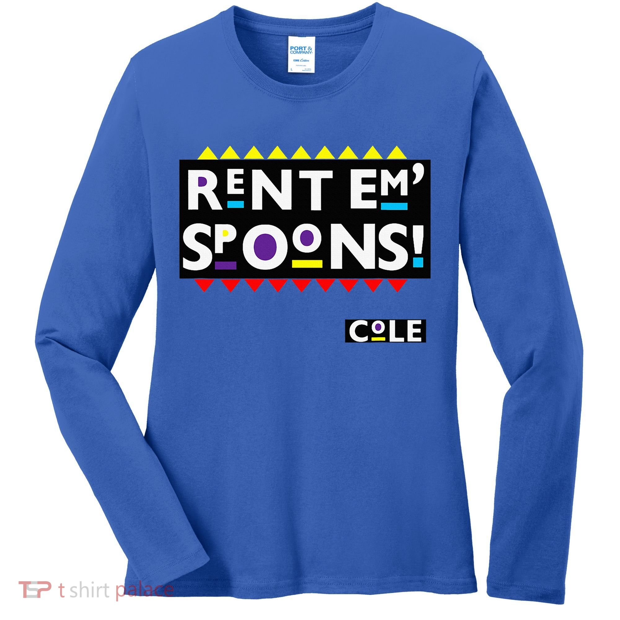 Rent Em Spoons 90S Black Sitcom Lover Urban Clothing Women's Long Sleeve Shirt