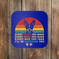 Retro Every Snack You Make Funny Chihuahua Dog Lover Owner Meaningful Gift Coaster thumb 0