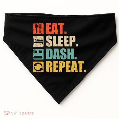 Retro Eat Sleep Dash Repeat Video Game Gift USA-Made Doggie Bandana