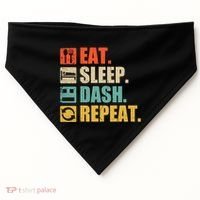 Retro Eat Sleep Dash Repeat Video Game Gift USA-Made Doggie Bandana thumb 0