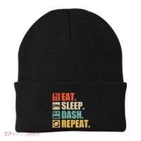 Retro Eat Sleep Dash Repeat Video Game Gift Beanie thumb 0