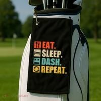 Retro Eat Sleep Dash Repeat Video Game Gift Golf Towel thumb 2