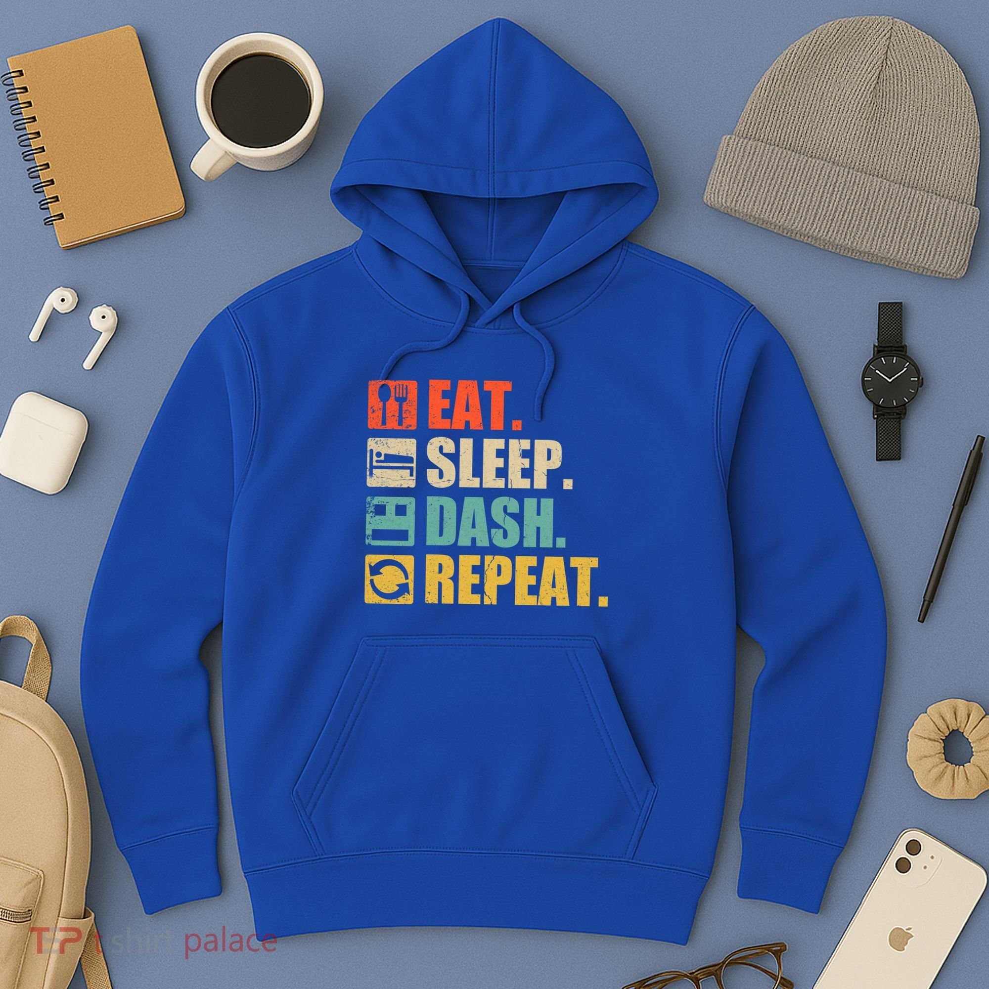 Retro Eat Sleep Dash Repeat Video Game Gift Hoodie