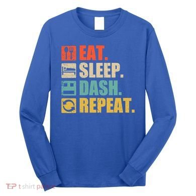 Retro Eat Sleep Dash Repeat Video Game Gift Long Sleeve Shirt