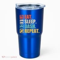 Retro Eat Sleep Dash Repeat Video Game Gift Tumbler thumb 0