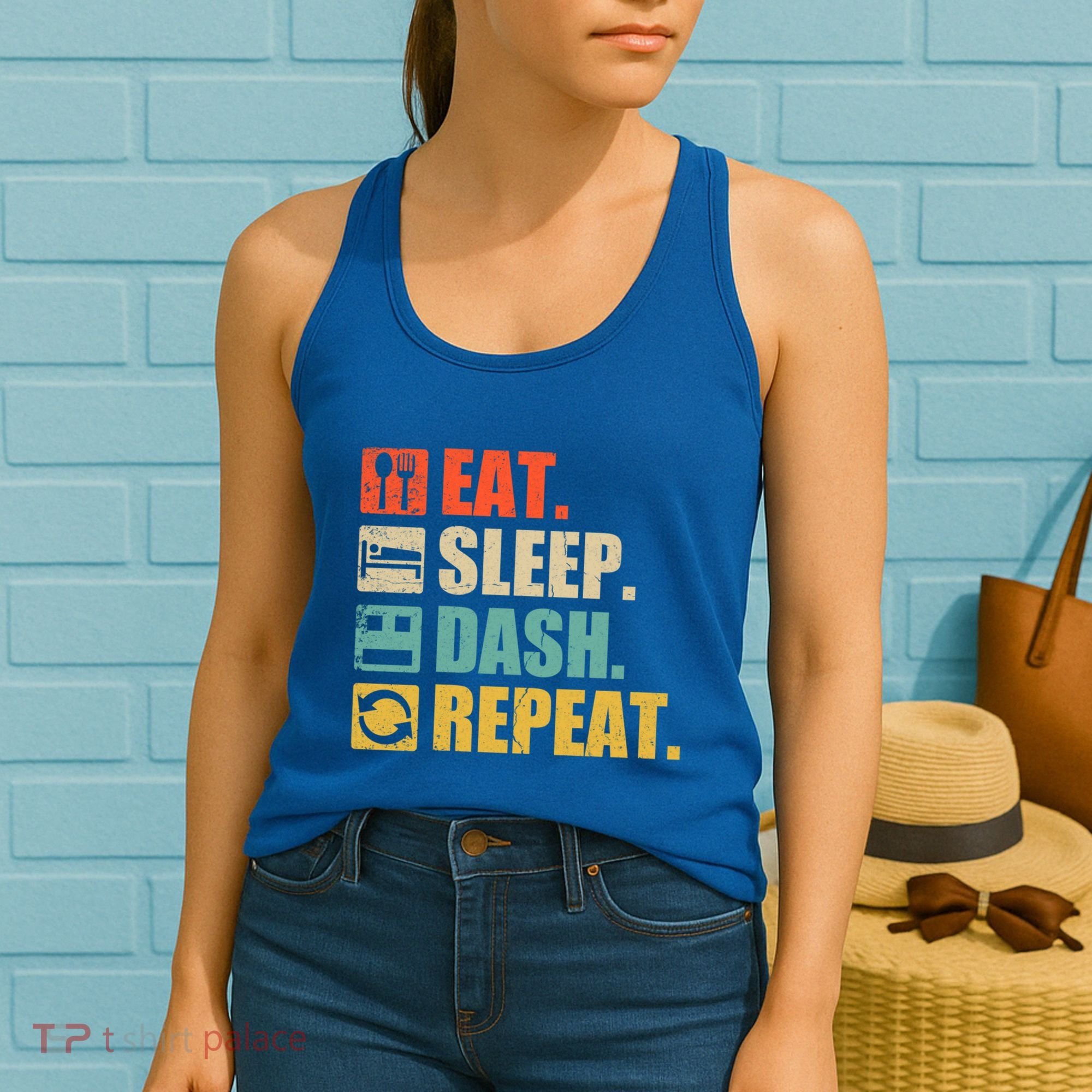 Retro Eat Sleep Dash Repeat Video Game Gift Women's Tank Top