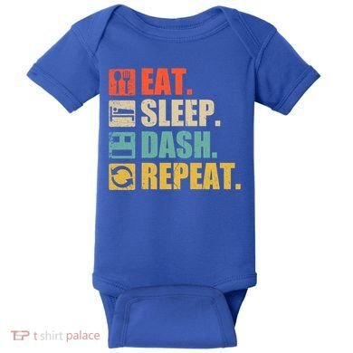 Retro Eat Sleep Dash Repeat Video Game Gift Baby Bodysuit