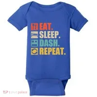 Retro Eat Sleep Dash Repeat Video Game Gift Baby Bodysuit thumb 0