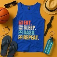 Retro Eat Sleep Dash Repeat Video Game Gift Tank Top thumb 4