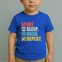 Retro Eat Sleep Dash Repeat Video Game Gift Toddler T-Shirt thumb 2