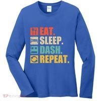 Retro Eat Sleep Dash Repeat Video Game Gift Women's Long Sleeve Shirt thumb 0