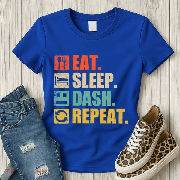 Retro Eat Sleep Dash Repeat Video Game Gift Women's T-Shirt
