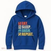 Retro Eat Sleep Dash Repeat Video Game Gift Kids Hoodie thumb 0