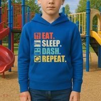 Retro Eat Sleep Dash Repeat Video Game Gift Kids Hoodie thumb 2