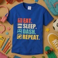 Retro Eat Sleep Dash Repeat Video Game Gift Kids T-Shirt thumb 3