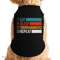 Retro Eat Sleep Warhammers Repeat Funny Gamer Video Gaming Doggie Tank thumb 0