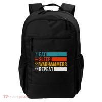 Retro Eat Sleep Warhammers Repeat Funny Gamer Video Gaming Backpack thumb 0