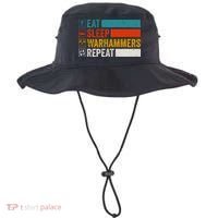Retro Eat Sleep Warhammers Repeat Funny Gamer Video Gaming Bucket Hat thumb 0
