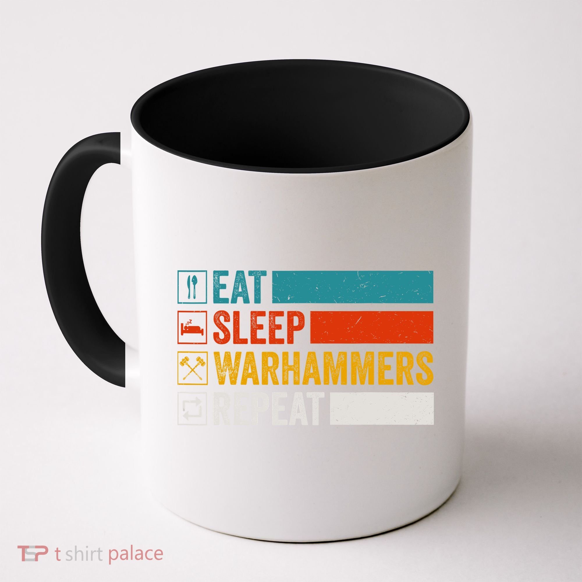Retro Eat Sleep Warhammers Repeat Funny Gamer Video Gaming Coffee Mug