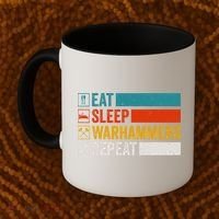 Retro Eat Sleep Warhammers Repeat Funny Gamer Video Gaming Coffee Mug thumb 2