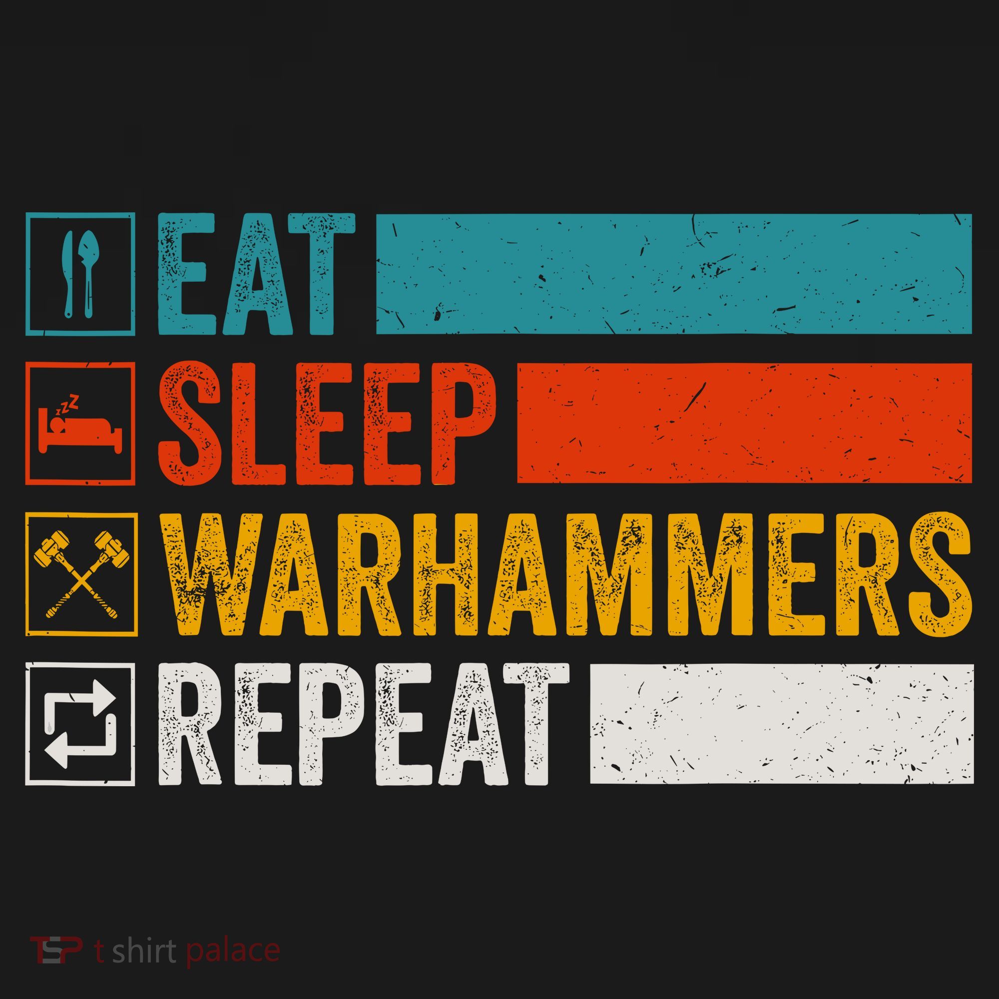 Retro Eat Sleep Warhammers Repeat Funny Gamer Video Gaming Women's Hoodie