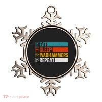 Retro Eat Sleep Warhammers Repeat Funny Gamer Video Gaming Ornament thumb 0