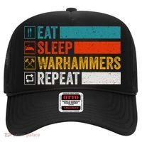 Retro Eat Sleep Warhammers Repeat Funny Gamer Video Gaming Hat thumb 0