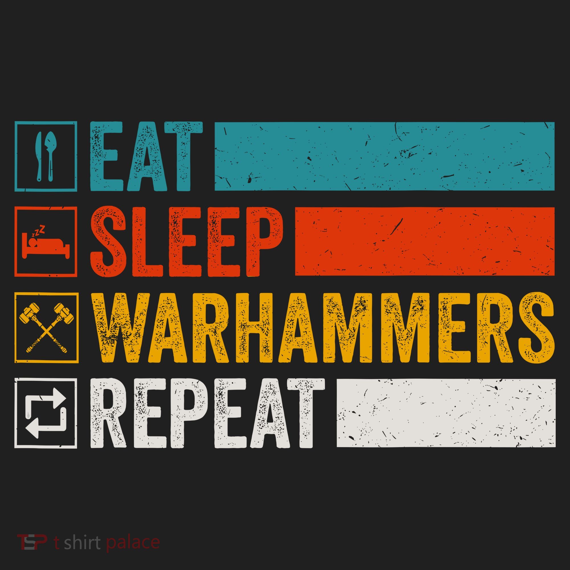 Retro Eat Sleep Warhammers Repeat Funny Gamer Video Gaming Hat