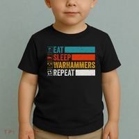 Retro Eat Sleep Warhammers Repeat Funny Gamer Video Gaming Toddler T-Shirt thumb 2
