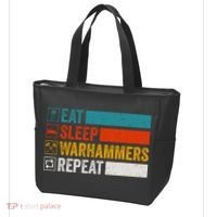 Retro Eat Sleep Warhammers Repeat Funny Gamer Video Gaming Tote Bag thumb 3