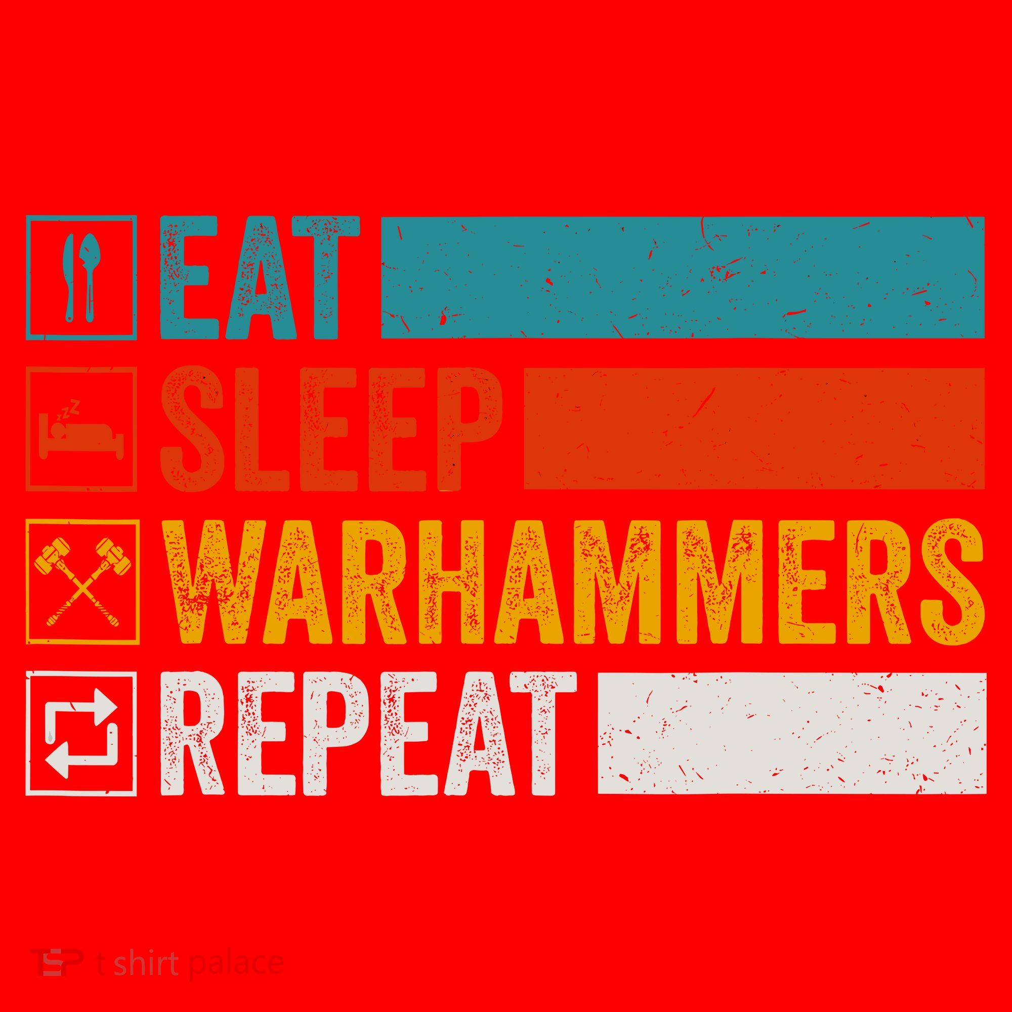 Retro Eat Sleep Warhammers Repeat Funny Gamer Video Gaming Santa Hat