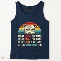 Retro Every Snack You Make Every Meal You Bake Pittie Dog Tank Top thumb 2