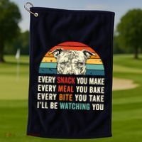 Retro Every Snack You Make Every Meal You Bake Pittie Dog Golf Towel thumb 1