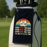 Retro Every Snack You Make Every Meal You Bake Pittie Dog Golf Towel thumb 2