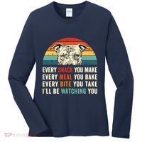 Retro Every Snack You Make Every Meal You Bake Pittie Dog Women's Long Sleeve Shirt thumb 0
